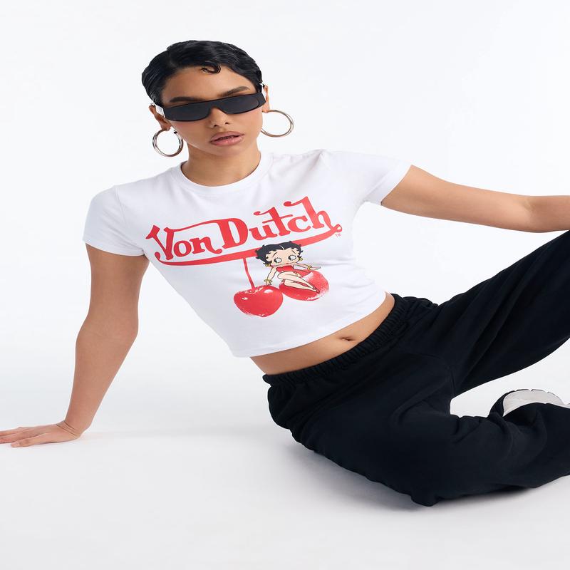Von Dutch X Betty Boop Sweet Sassy Baby Tee - White