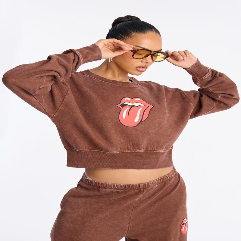 The Rolling Stones Washed Sweatshirt - Brown
