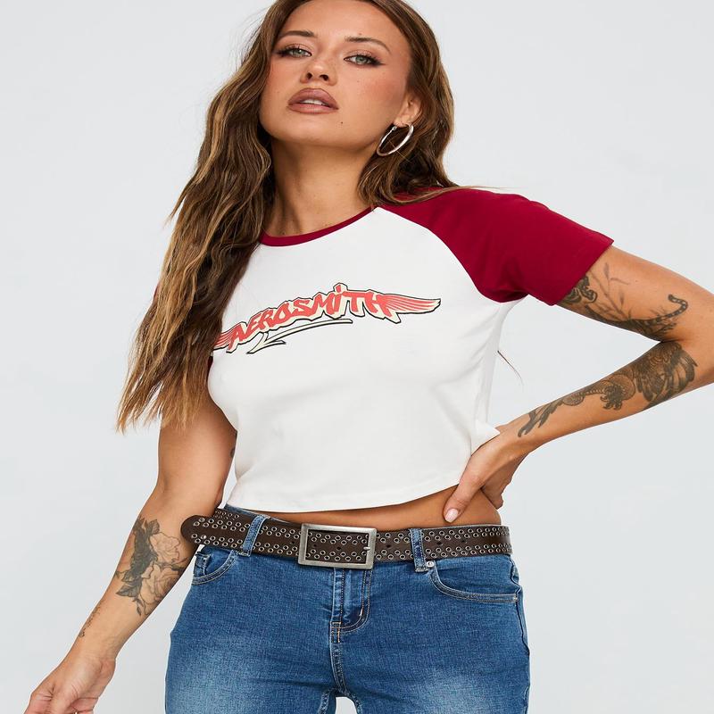 Let Rock Rule Graphic Top White / Red