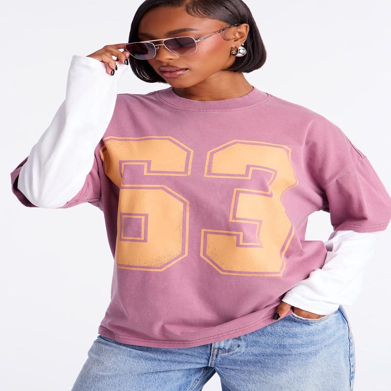 63 Athletic Babe Long Sleeve Tee - Purple