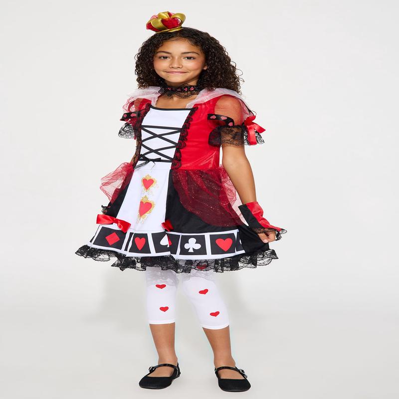 Mini Queen Of Hearts Costume - BlackCombo