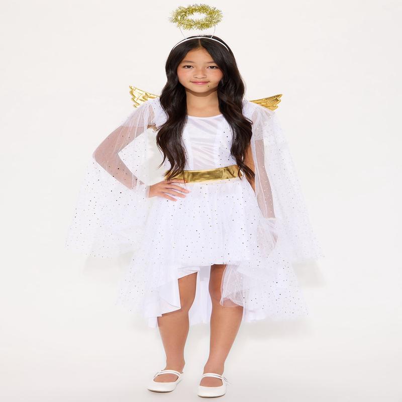 Mini Shimmering Starlight Angel Costume - WhiteGold
