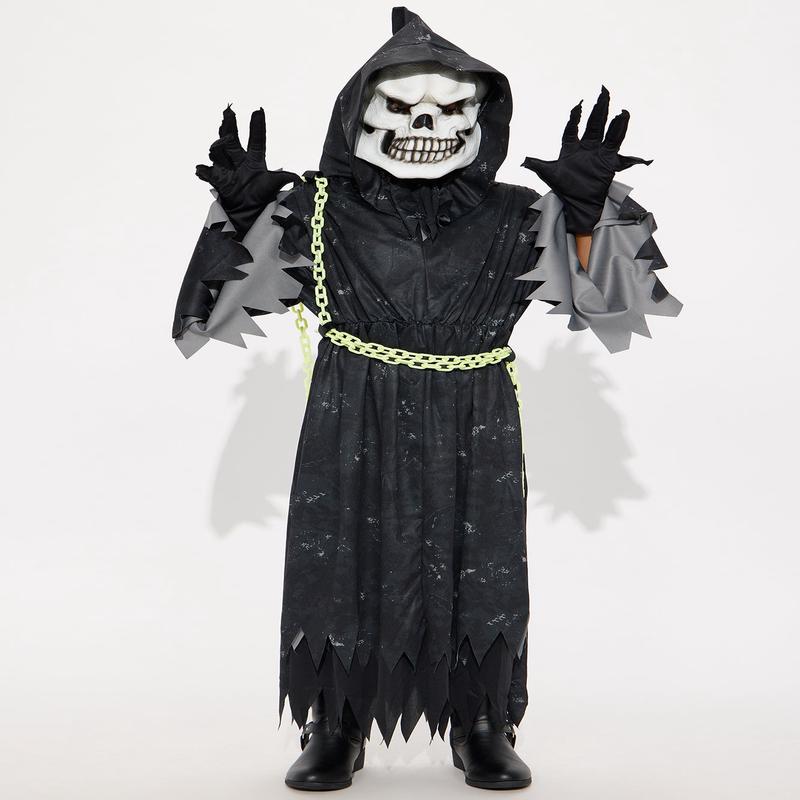Mini Glow In The Dark Grim Reaper Costume - Black Sm