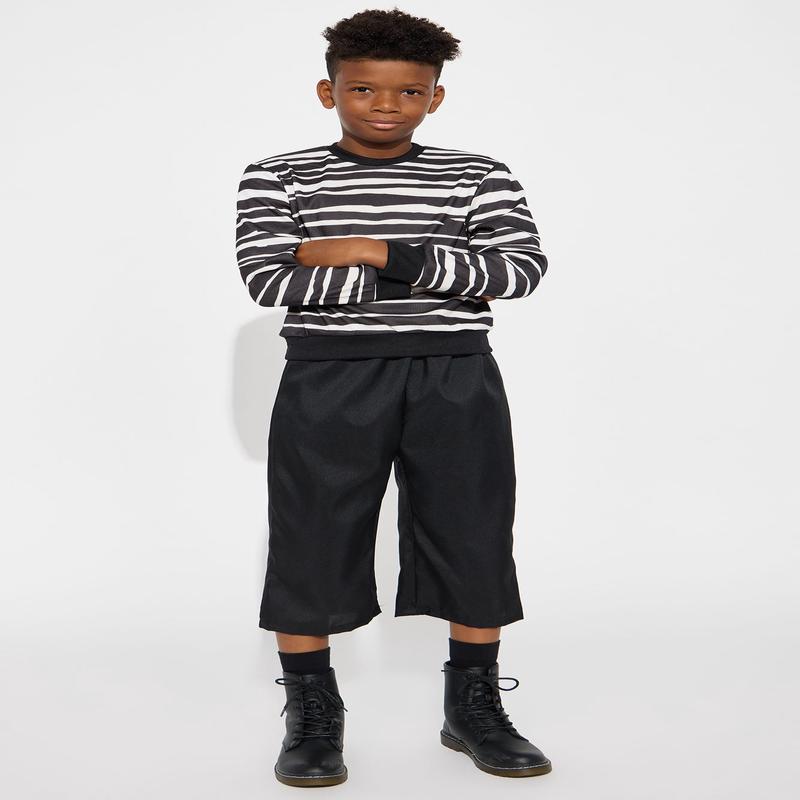 Mini Pugsley Adams Costume - BlackWhite
