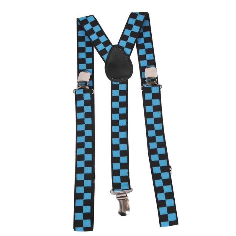 Blue Checkerboard Suspenders |