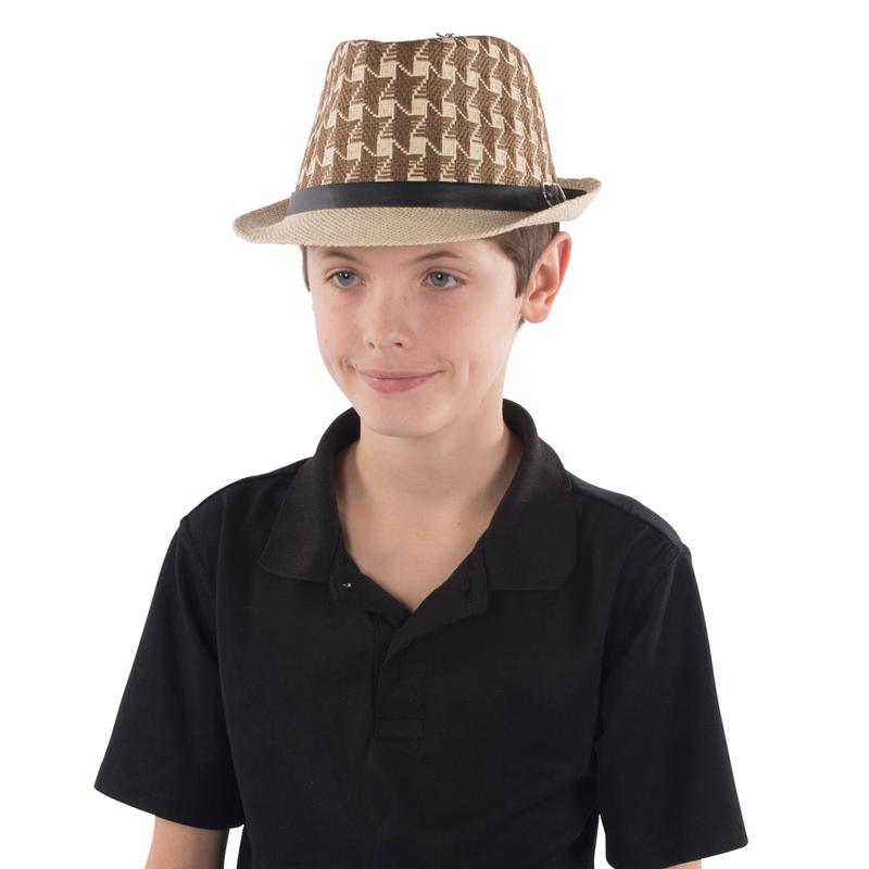 Brown Checkerboard Fedora |
