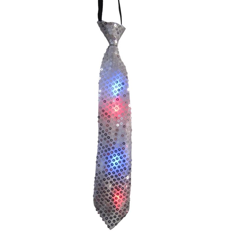 Silver Tie with Flashing Lights |