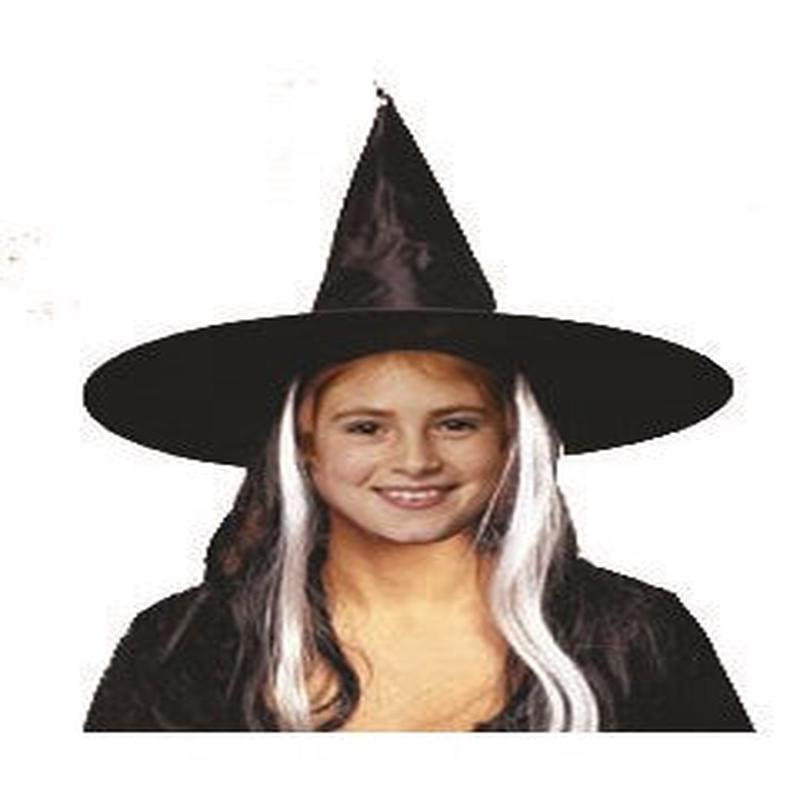 14\" Witch Hat with Two Tone Wigs |
